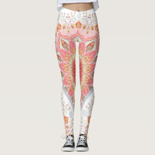 Pauwveren, bloemenrond Ornament. Leggings