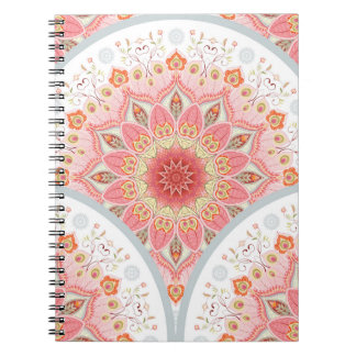 Pauwveren, bloemenrond Ornament. Notitieboek