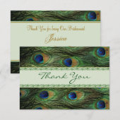 Pauwveren Huwelijk Dank je Bedankkaart (Voorkant / Achterkant)