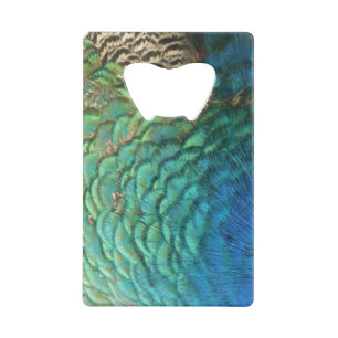 Pauwveren I Kleurrijk Abstract Natuurontwerp Kredietkaart Flessenopener