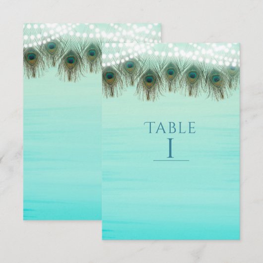 Pauwveren & Lichten Rustieke Tafel Nummerkaart Kaart (Voorkant / Achterkant)