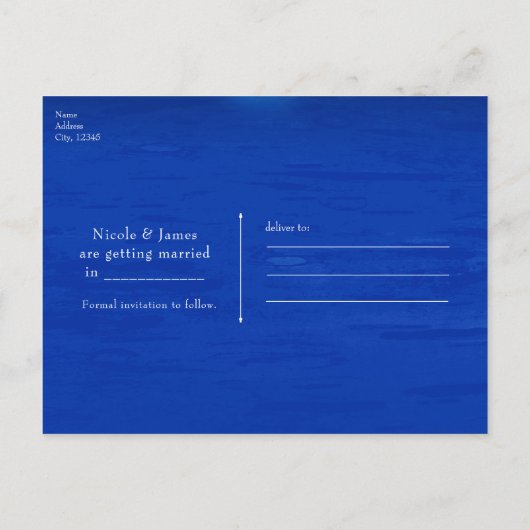 Pauwveren, Metselpot & Lichtjes Save the Date Aankondigingskaart (Achterkant)