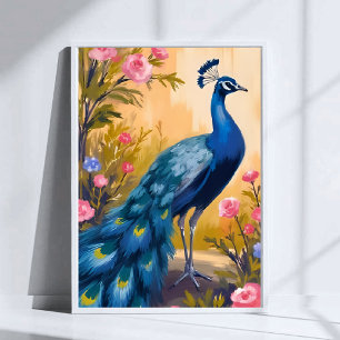 Pauwveren Mooie Bloemendier Poster