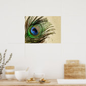 Pauwveren op muurposter poster (Keuken)