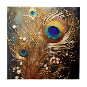 Pauwveren parel stippen gemarmerde namaak folie wa tegeltje