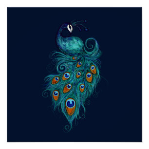 Pauwveren Teal Pauw   Perfect Poster