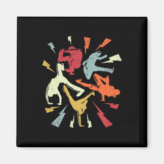  pauze Bboy Poses Retro Hip Hop Magneet