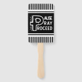 Pauze Pray Doorgaan Christelijk Handwaaier (Achterkant)