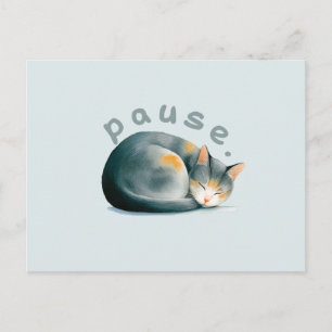 Pauze. Slapende Kat Ontwerp Briefkaart