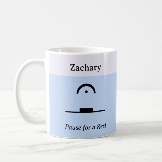 Pauze voor een Rust Humoristische Grappige Muzikal Koffiemok (Links)