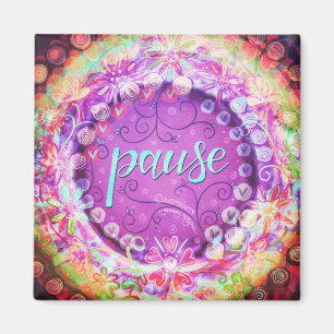 Pauzeer bloemencijfers ONE WORD Trendy Magneet