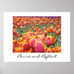 Pauzeer en reflecteer kunstprints Kleurrijke Tulp Poster