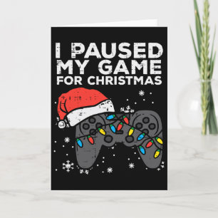 Pauzeerde Mijn Game Kerst Gamer Kerstman Mannen Jo Kaart