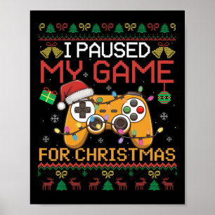 Pauzeerde Mijn Spel Kerst Gamer Xmas Controller Ma Poster