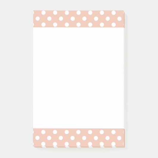 Pavé de note Post-it en or Rose/pois rose roux (Devant)