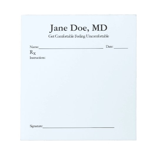 Pavé de prescription de plaisanterie - Bloc-notes  (Devant)