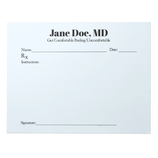 Pavé de prescription de plaisanterie - Bloc-notes (Devant)
