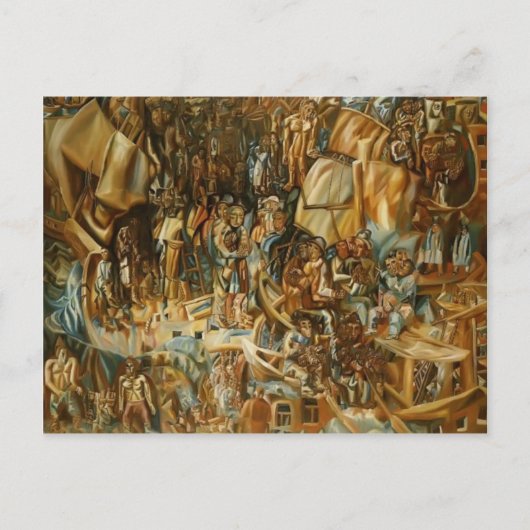 Pavel Filonov- Ships Briefkaart (Voorkant)