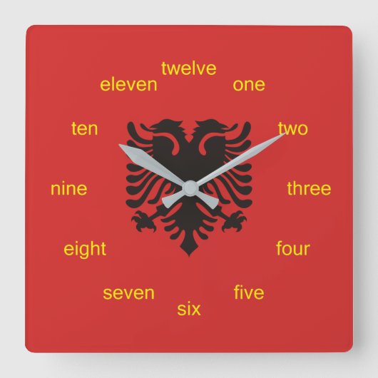 Pavillon albanais Horloge murale entièrement Carré (Recto)