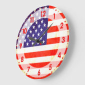 Pavillon américain patriotique horloge murale (Angle)