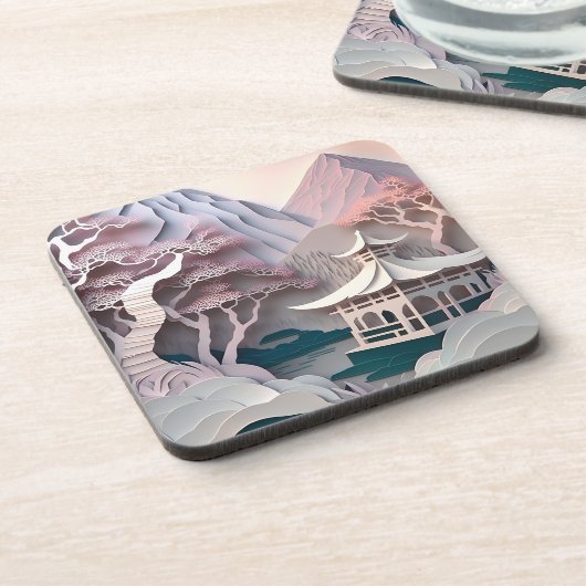 Pavillon de découpe de papier dessous de verre pla (Côté gauche)