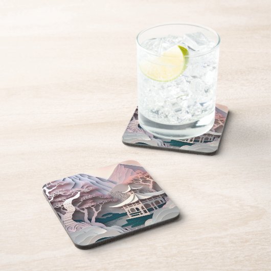 Pavillon de découpe de papier dessous de verre pla (Côté Droit)