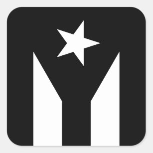 Pavillon noir de Porto Rico Carré Sticker