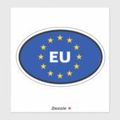 Pavillon ovale de l'Union européenne Sticker en vi (Feuille)