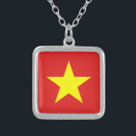 Pavillon Vietnam Collier Carré étoile jaune<br><div class="desc">Drapeau du Vietnam sur collier carré. Produits de bureau correspondants,  produits maison et plus encore...  N'oubliez pas toute la collection.</div>