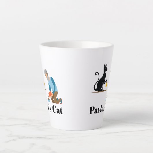 Pavlov's Cat Funny Psychologie Latte Mok (Voorkant)