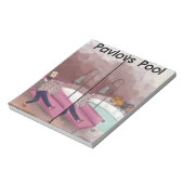Pavlov's Pool Funny Cartoon Notitieblok (Gedraaid)