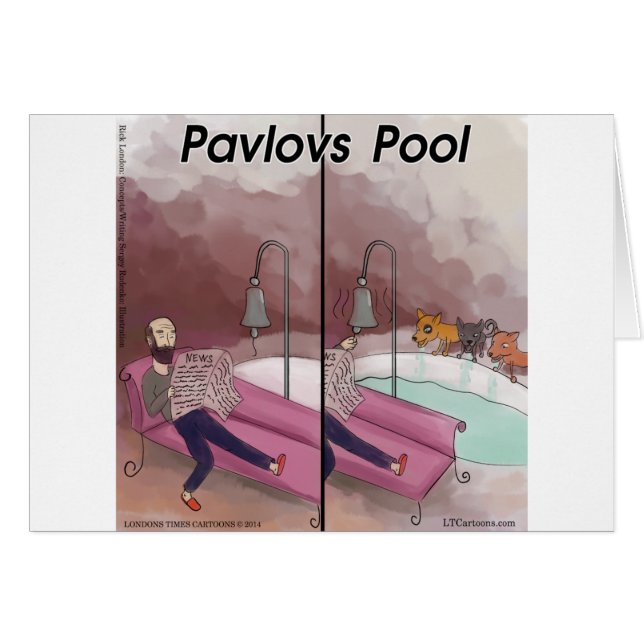 Pavlov's Zwembad Grappige Cartoon (Voorkant Horizontaal)
