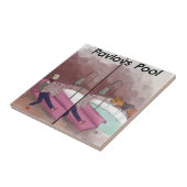 Pavlov's Zwembad Grappige Cartoon Tegeltje (Zijkant)