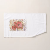 Pavot à aquarelle rouge (Serviette à main)