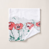 Pavot à fleurs rouges (Gant de toilette)
