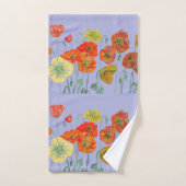 Pavot à pavot rouge orangé Fleurs florales de lava (Serviette à main)