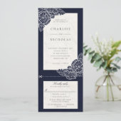 Pavot blanc faire-part de mariage floral marine rs (Debout devant)