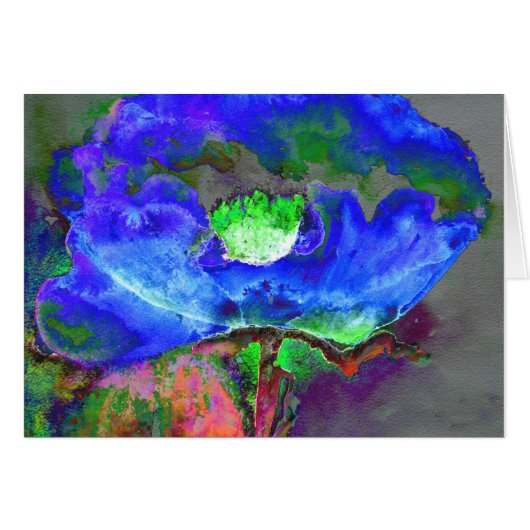 pavot bleu floral Abstrait (Devant Horizontal)