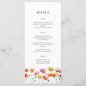 Pavot coloré fleurs sauvages menu mariage (Devant)