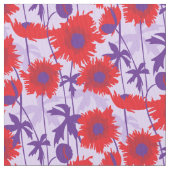 Pavot dallé rouge violet tissu graphique floral (fermé)