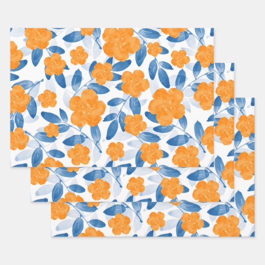 Pavot d'aquarelle et Motif Feuille (Lot)