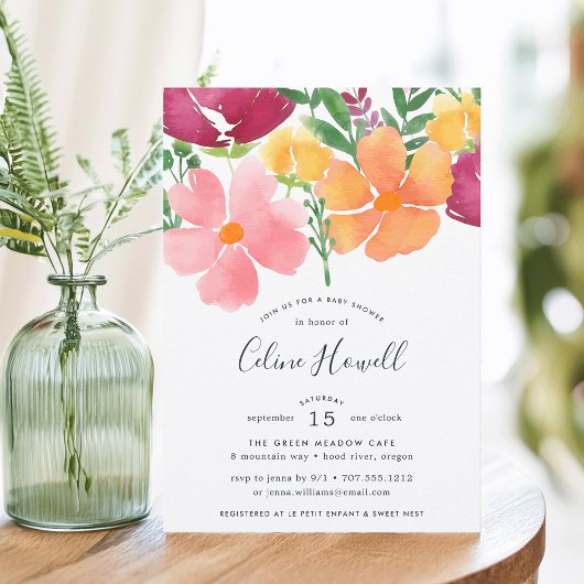 Pavot de Californie | Invitation baby shower