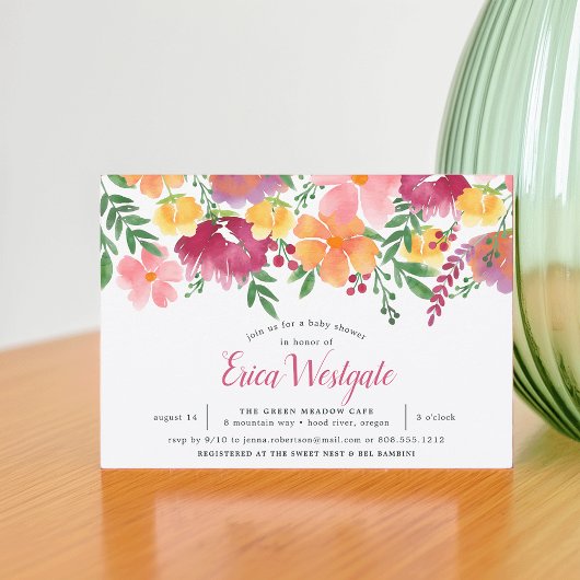 Pavot de Californie | Invitation baby shower