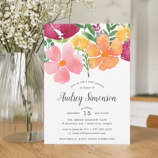 Pavot de Californie | Invitation baby shower