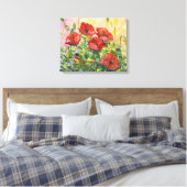Pavot, fleur abstraite, peinture moderne, toile (Insitu(Chambre))