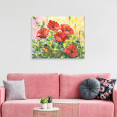 Pavot, fleur abstraite, peinture moderne, toile (Insitu(Salon))