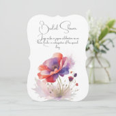 Pavot fleurs nuptiale douche invitation florale. (Debout devant)