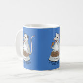 Pavot Le Porc Possum Café Mug, Café Mug bleu (Devant gauche)