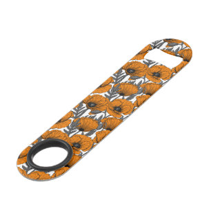 Pavot orange sur blanc