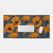 Pavot orange sur bleu foncé (Clavier et souris)
